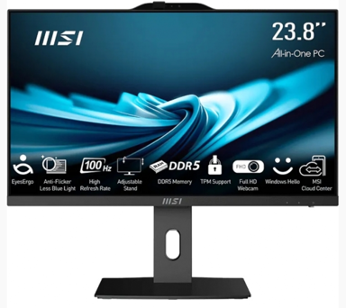 MSI AiO računalo PRO AP242P 14M / Intel Core i3, 23.8", 1920 x 1080, 8 GB, 512 GB SSD, Windows 11 Pro, crna